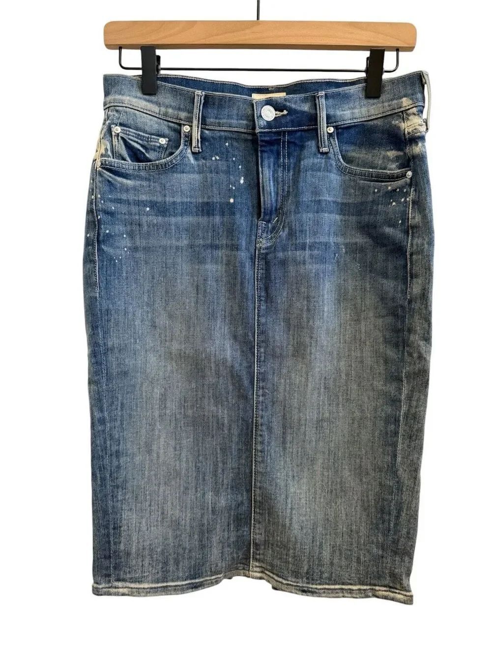 Mother The Peg Slit Skirt in Double Time Size 26